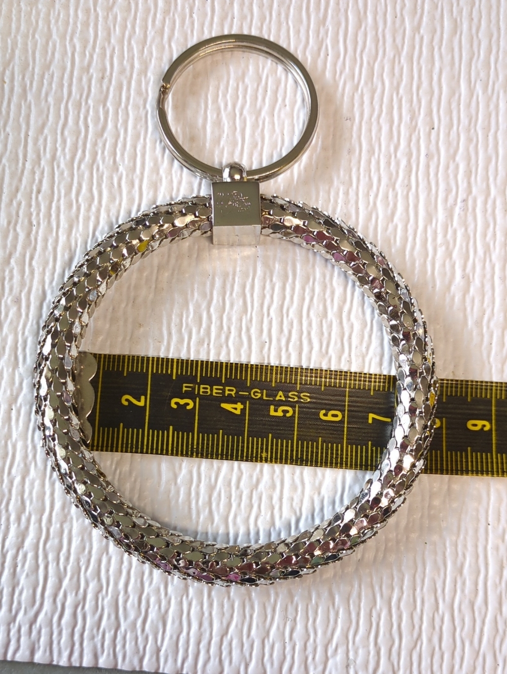 ☀️Whiting & Davis Metallic Silver Braided Keyring Bangle